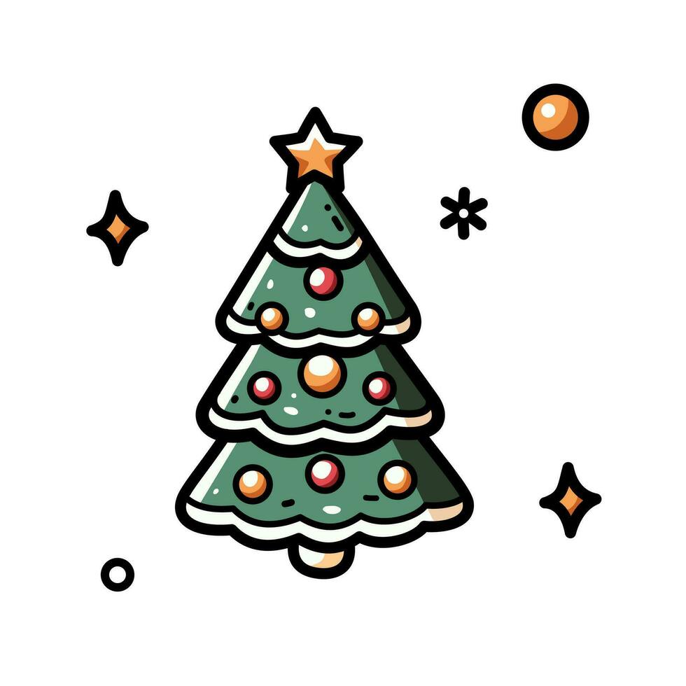 Kerstmis boom ornament geïsoleerd Aan een wit achtergrond vector