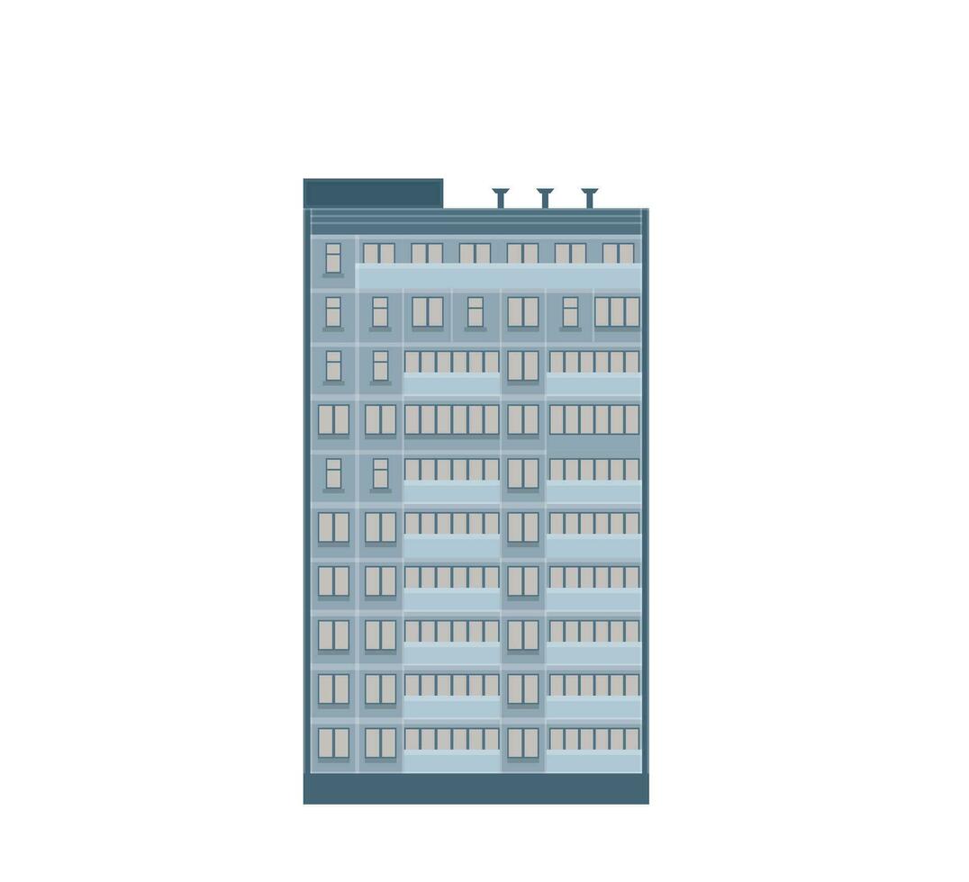 stedelijk gebouw met appartementen. appartement blok. oud stijl bouw. vlak vector illustratie.