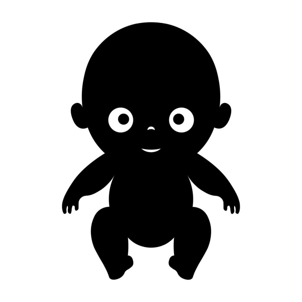 baby zwart icoon geïsoleerd Aan wit achtergrond vector