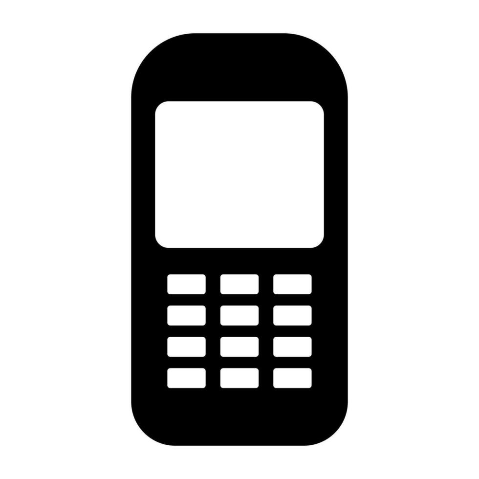 oud knop telefoon zwart icoon geïsoleerd Aan wit achtergrond vector