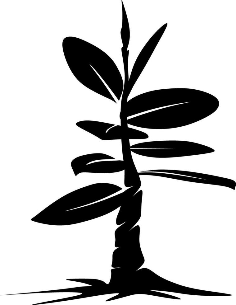 silhouet van een wild klein boom geïsoleerd Aan wit vector