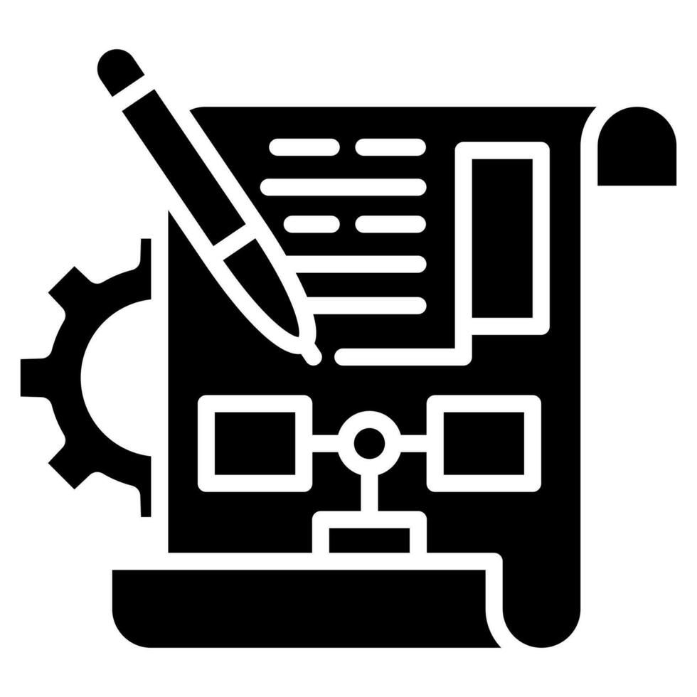 strategisch planning icoon lijn vector illustratie