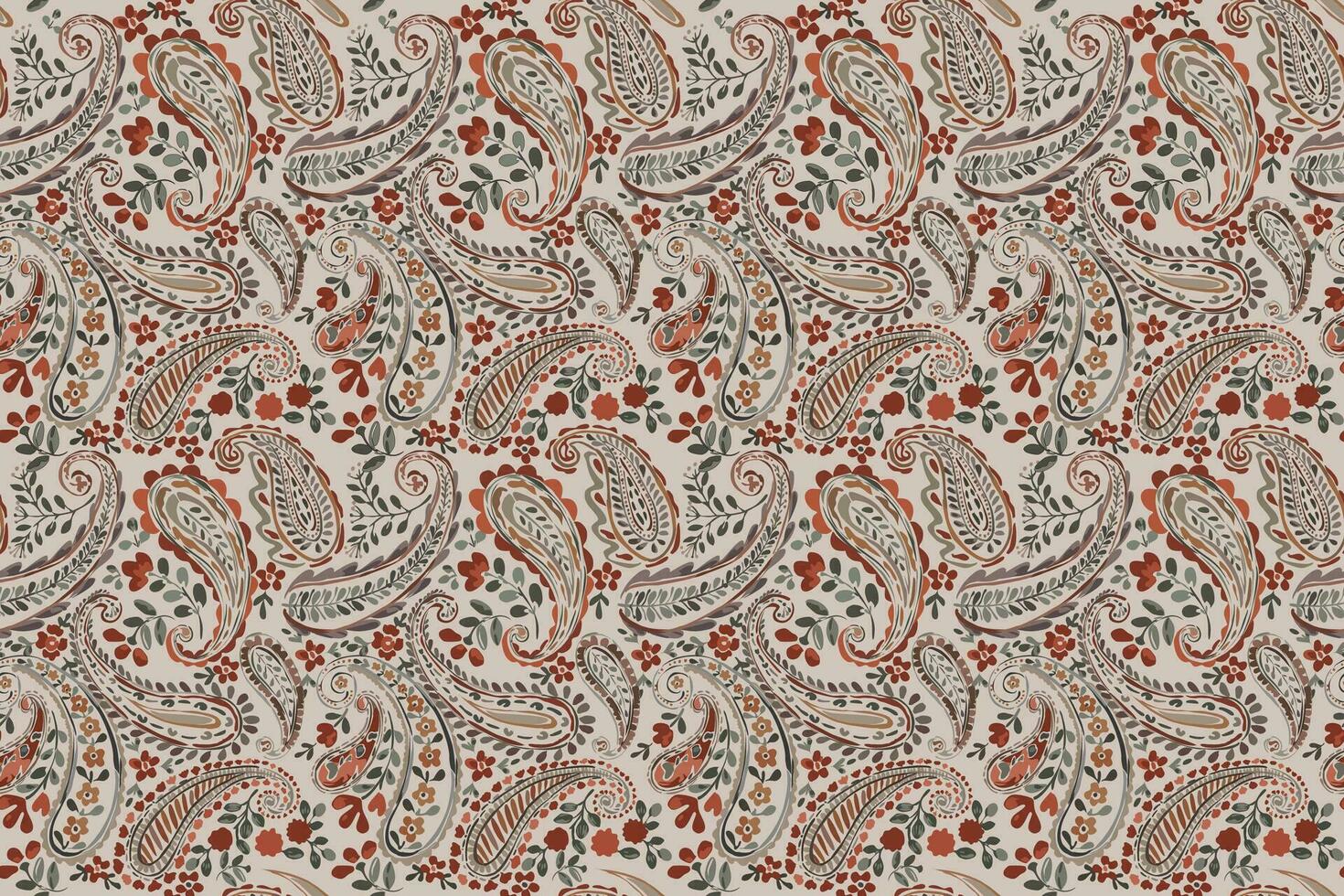 lapwerk bloemen patroon met paisley en Indisch bloem motieven. damast stijl patroon voor textil en decoratie.bandana hoofddoek paisley kleding stof vector