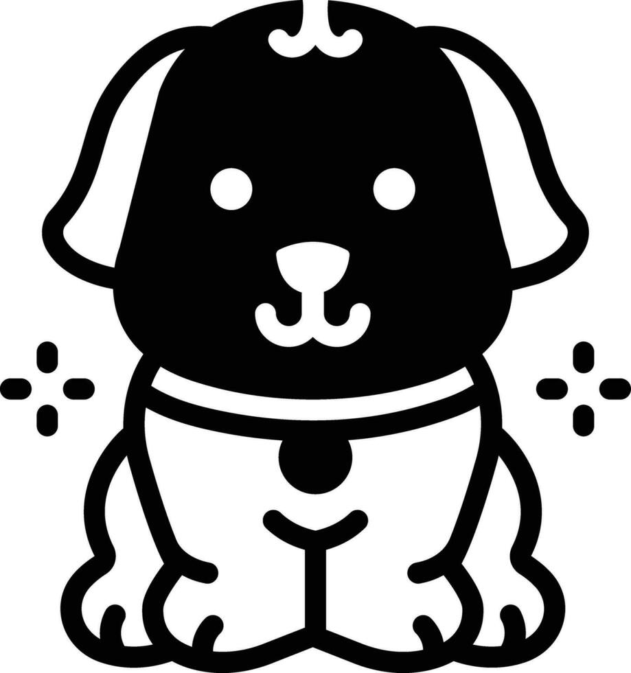 solide icoon voor puppy vector