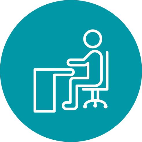 Vector zittend op Bureau pictogram