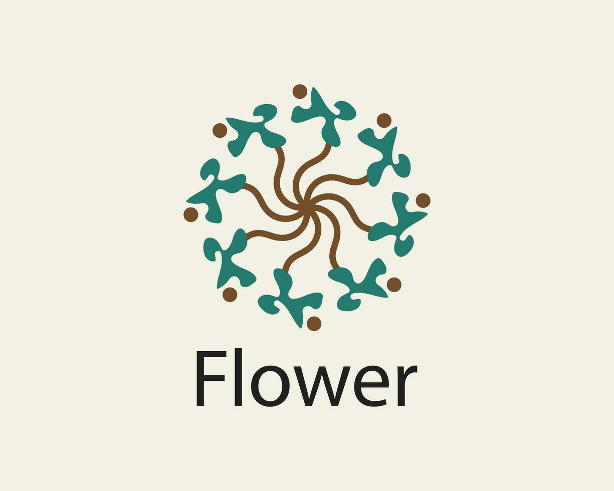 professioneel vector logo met abstract vormen bloem kleurrijk logo