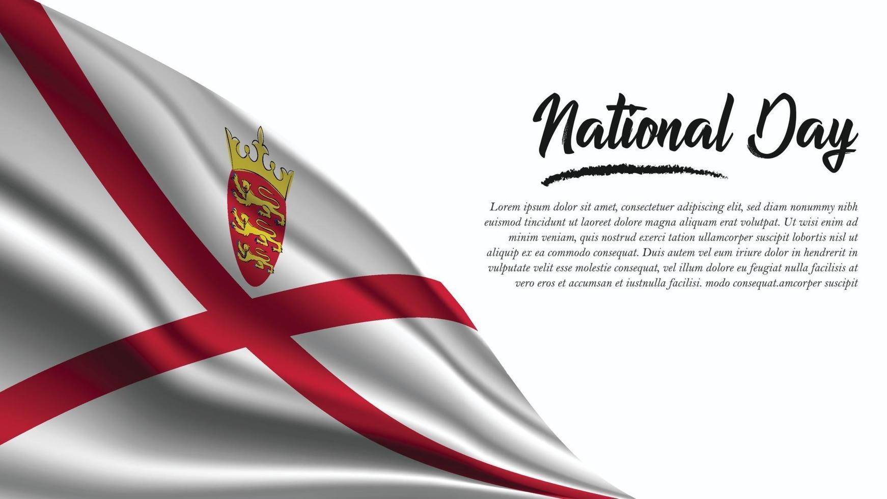 nationale feestdagbanner met jersey vlagachtergrond vector