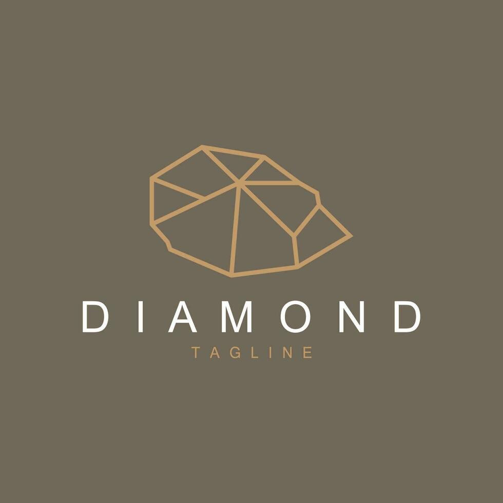 edelsteen diamant sjabloon illustratie edelsteen logo ontwerp lijn vector