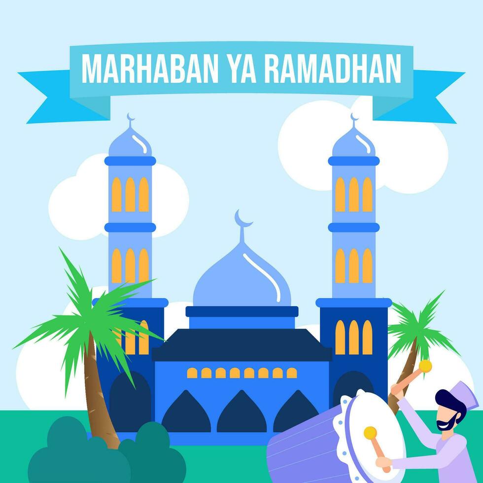 illustratie vector grafisch tekenfilm karakter van Ramadhan