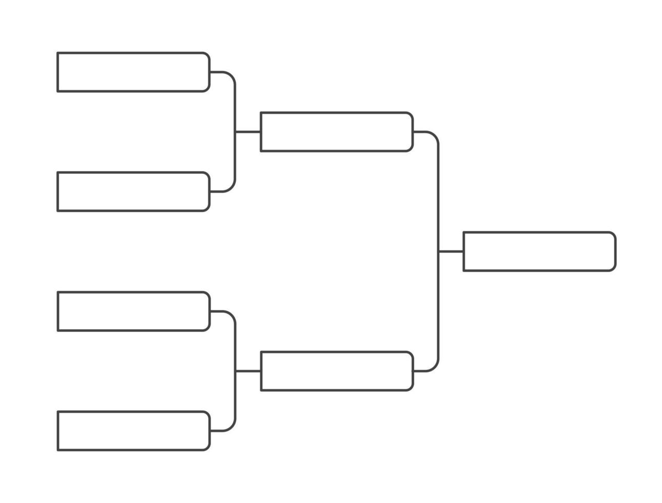 4 team toernooi beugel kampioenschap sjabloon vlakke stijl ontwerp vectorillustratie. vector