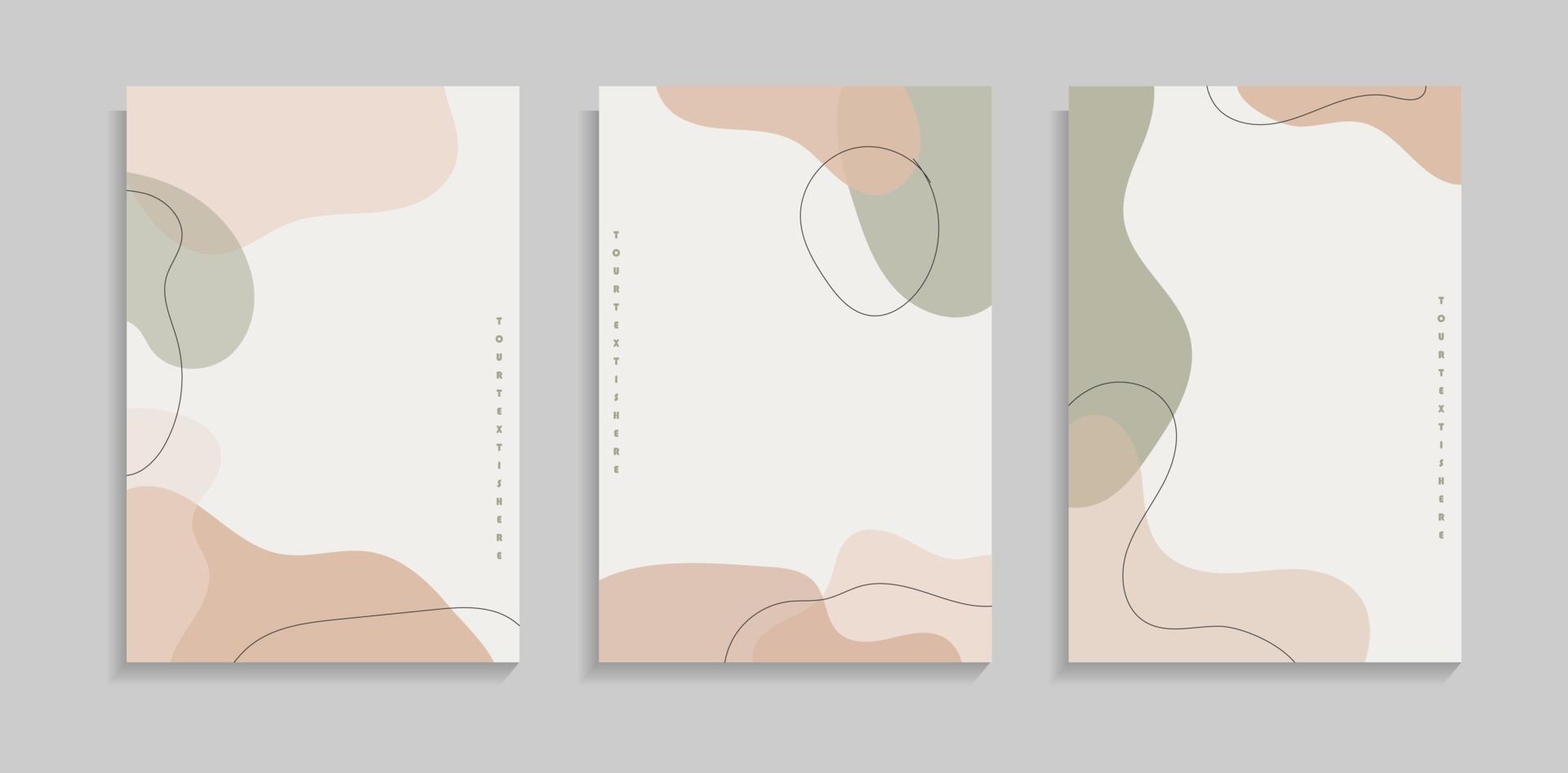 set minimalistische handgetekende abstracte vormen in pastelkleur. goed voor omslag, behang of banner vector