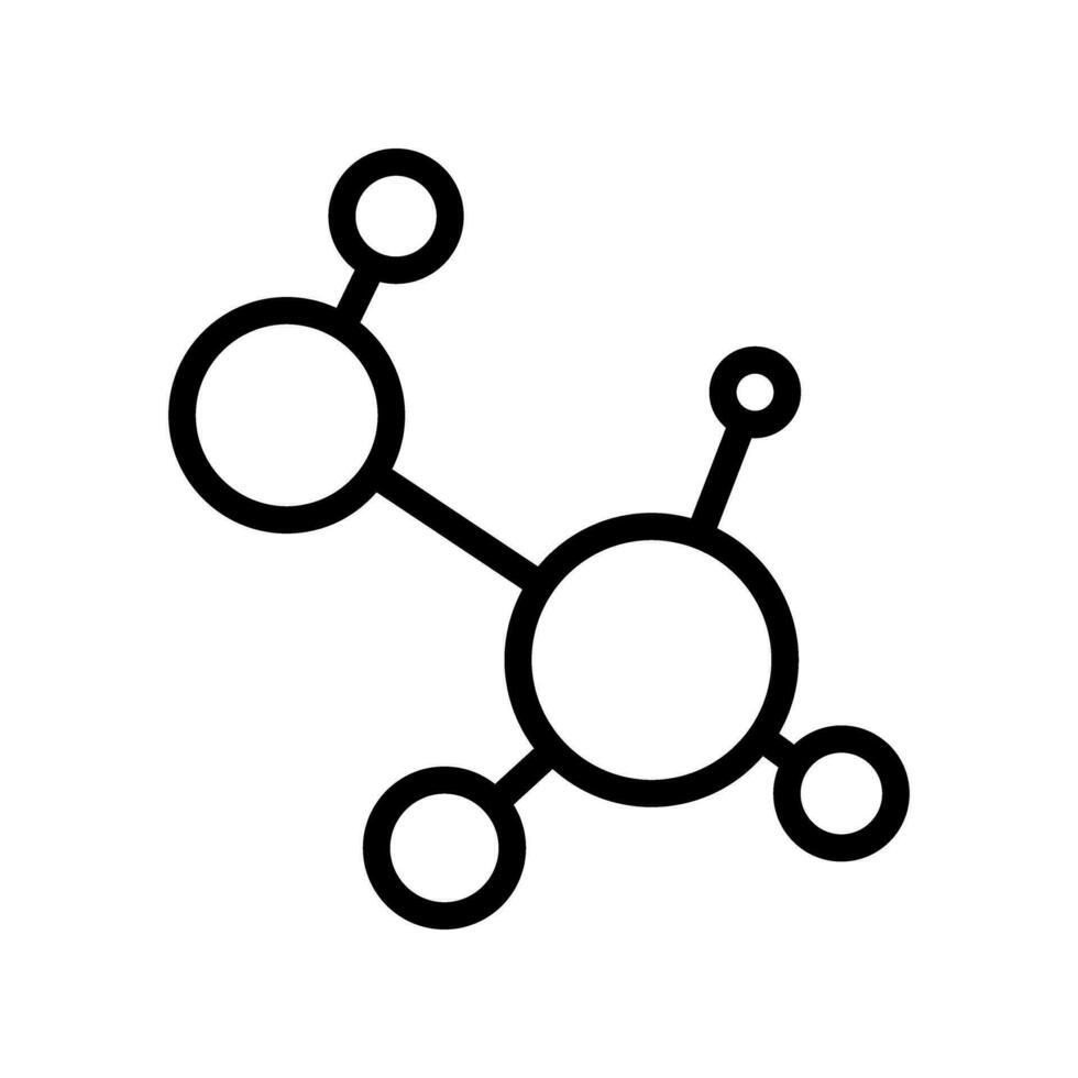 molecuul icoon vector. chemie illustratie teken. wetenschappelijk symbool. chemisch obligaties logo. vector