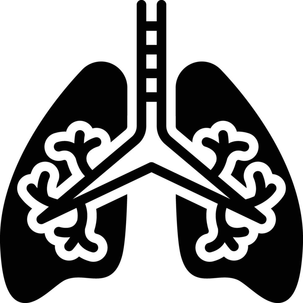 solide icoon voor ademhalings vector