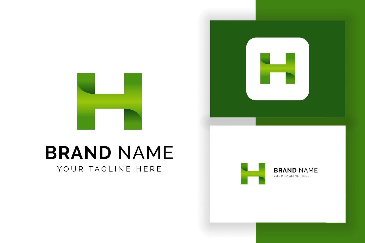 creatieve letter h pictogram in groene kleurstijl. vector groen alfabet letters logo.