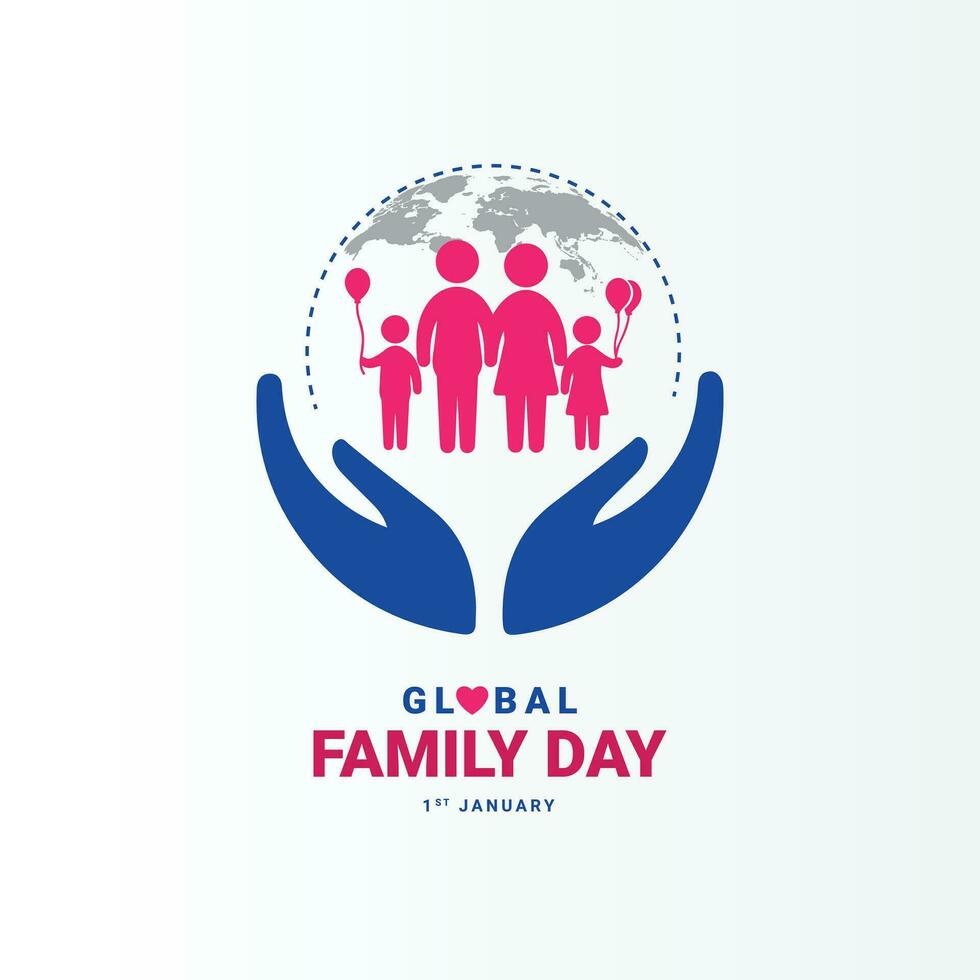creatief sjabloon ontwerp voor globaal familie dag. Internationale familie dag wensen groet kaart. wereld familie dag logo icoon, symbool van zorg en liefde, creatief ontwerp voor gelukkig familie dag. vector