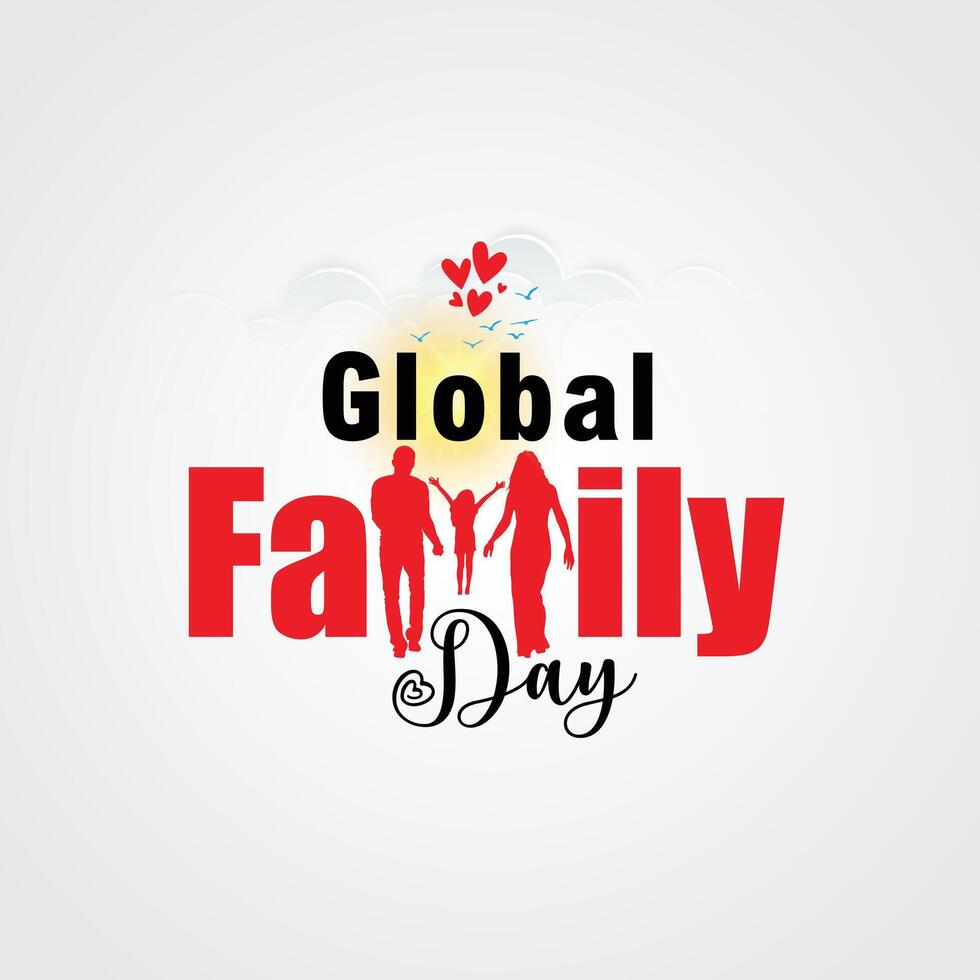 creatief sjabloon ontwerp voor globaal familie dag. Internationale familie dag wensen groet kaart. wereld familie dag logo icoon, symbool van zorg en liefde, creatief ontwerp voor gelukkig familie dag. vector