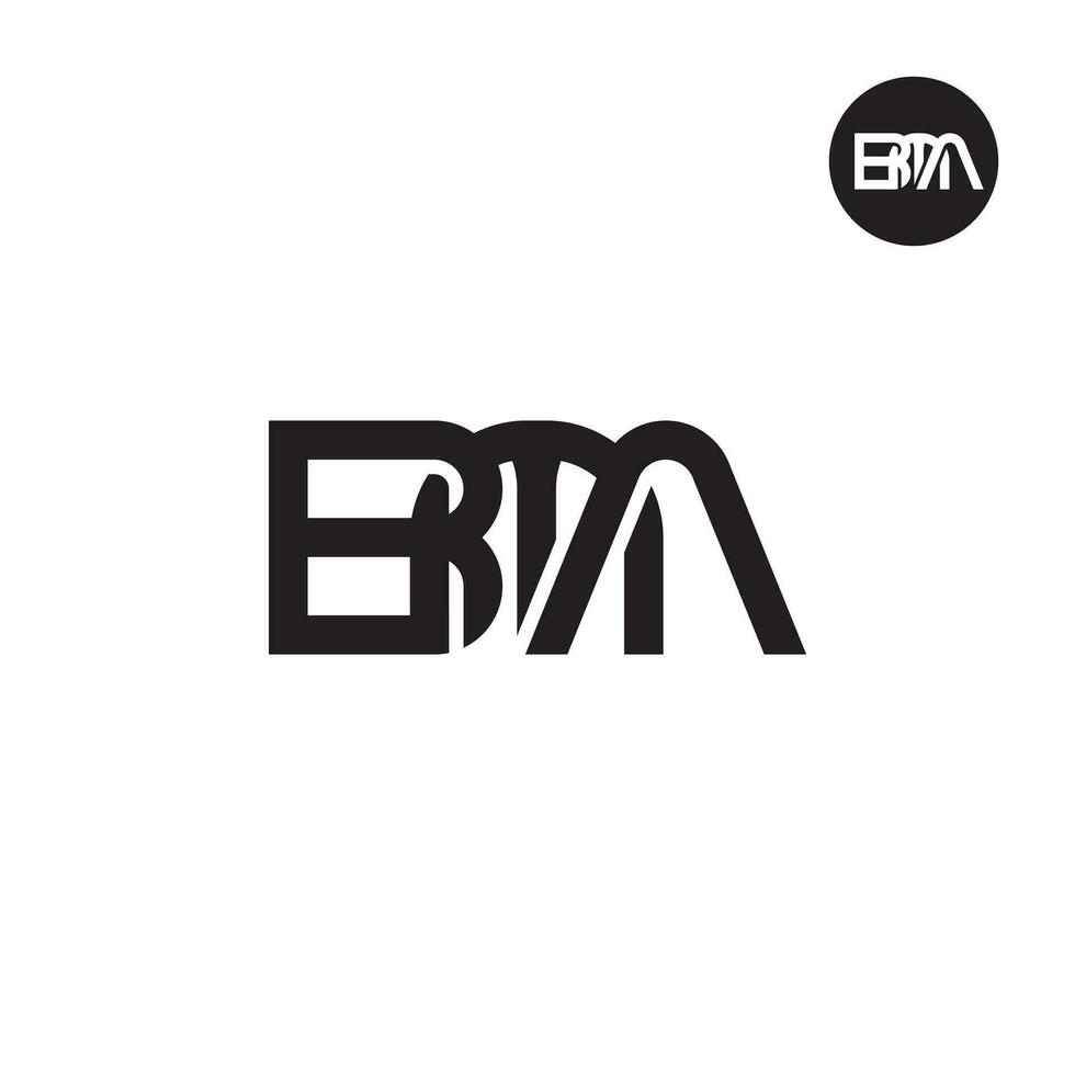 brief bma monogram logo ontwerp vector