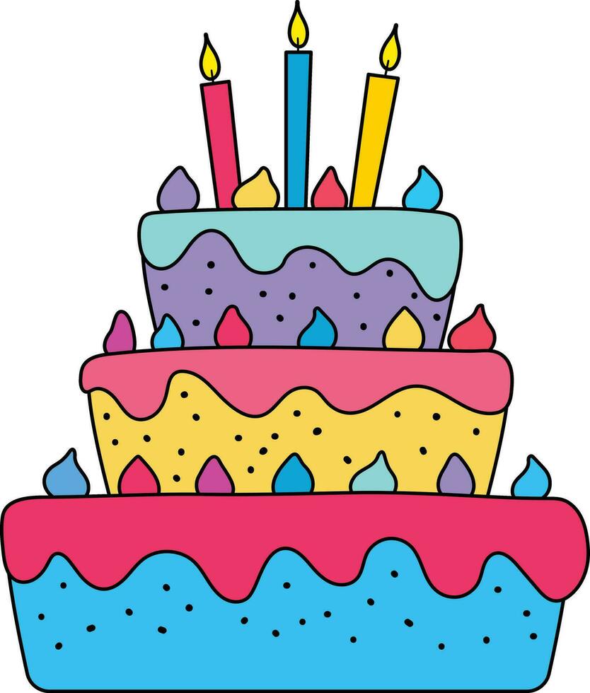 verjaardag taart met kaarsen taart icoon. symbool van de vakantie, verjaardag. feestelijk taart met een kaars. geïsoleerd vector illustratie.grafisch, lekker, verzameling, glazuur, realistisch, snoep, ballon, vlak.