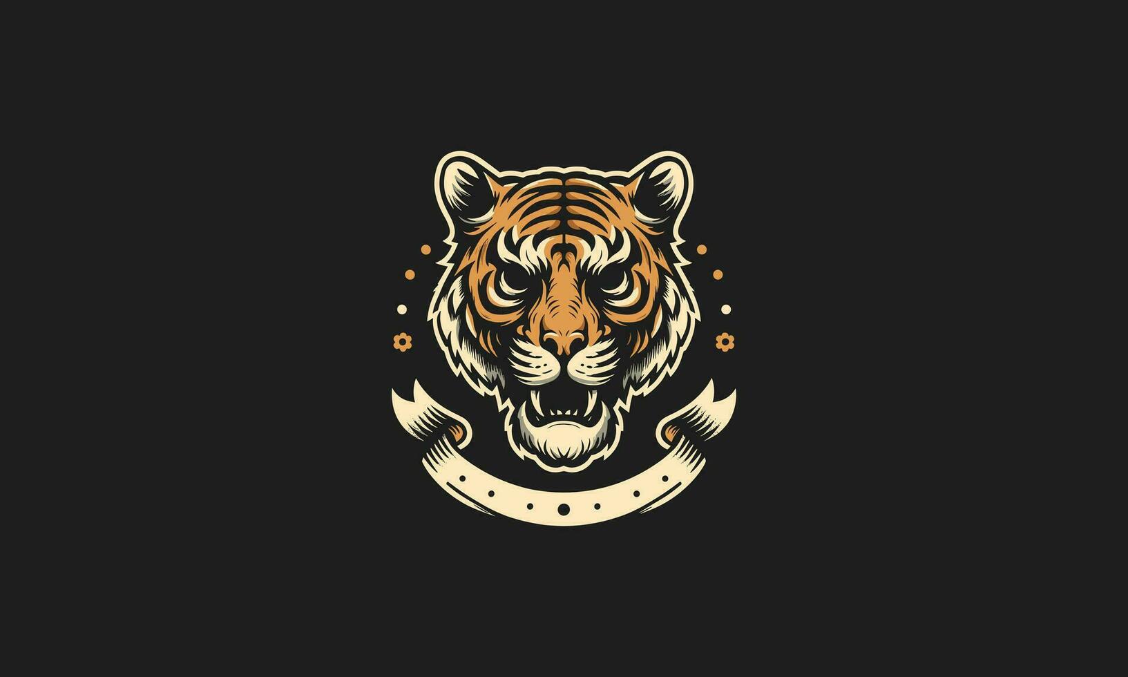 hoofd tijger vector illustratie vlak ontwerp