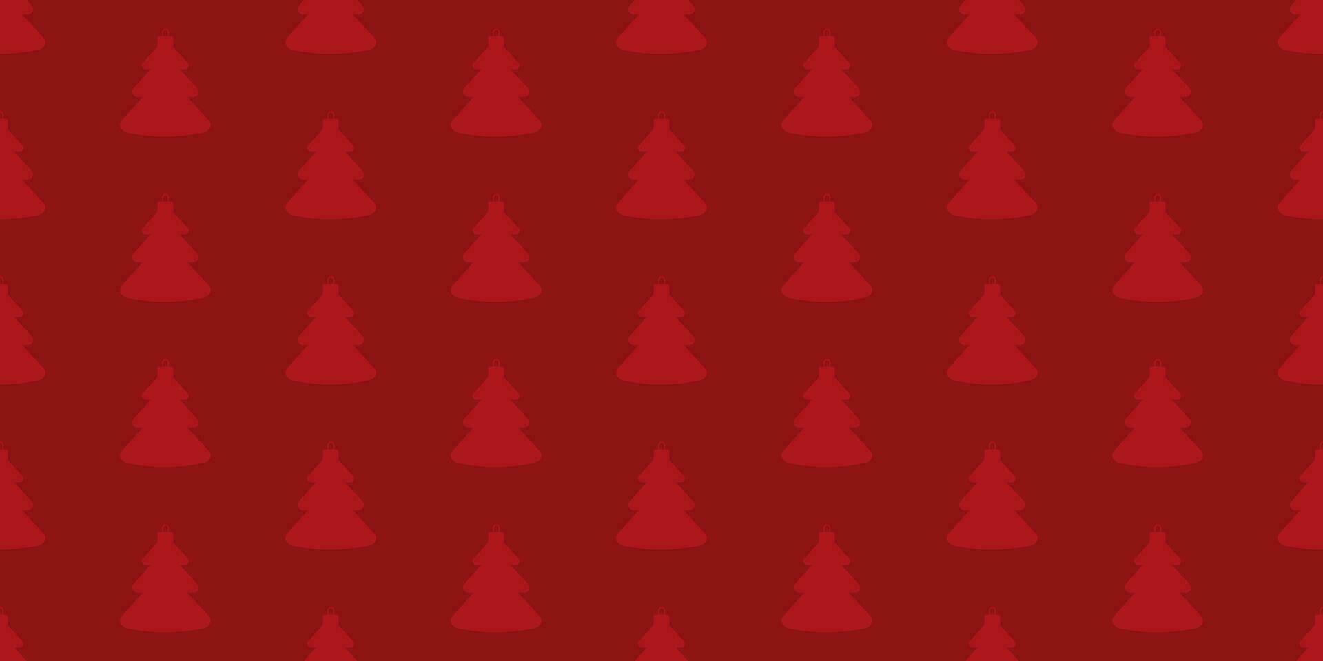 naadloos rood patroon met een silhouet van een Kerstmis boom ornament in de vorm van een Spar boom. rood achtergrond voor Kerstmis en nieuw jaar decor. omhulsel papier sjabloon voor geschenk dozen. vector. vector
