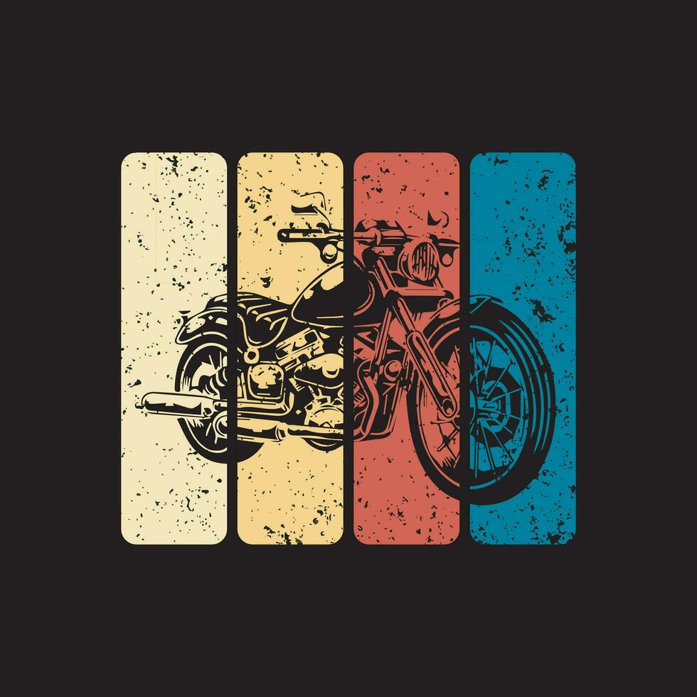 motorfiets retro wijnoogst grafisch t overhemd ontwerp. berg fiets t overhemd ontwerp, wielersport, hiking, retro wijnoogst vector