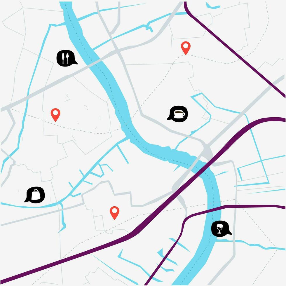 stadsplattegrond voor elke vorm van digitale infografiek en gedrukte publicatie. vector