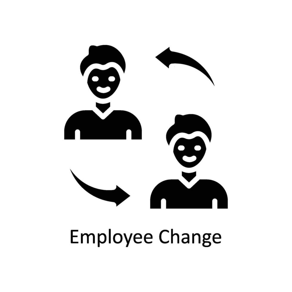 werknemer verandering vector solide icoon ontwerp illustratie. bedrijf en beheer symbool Aan wit achtergrond eps 10 het dossier
