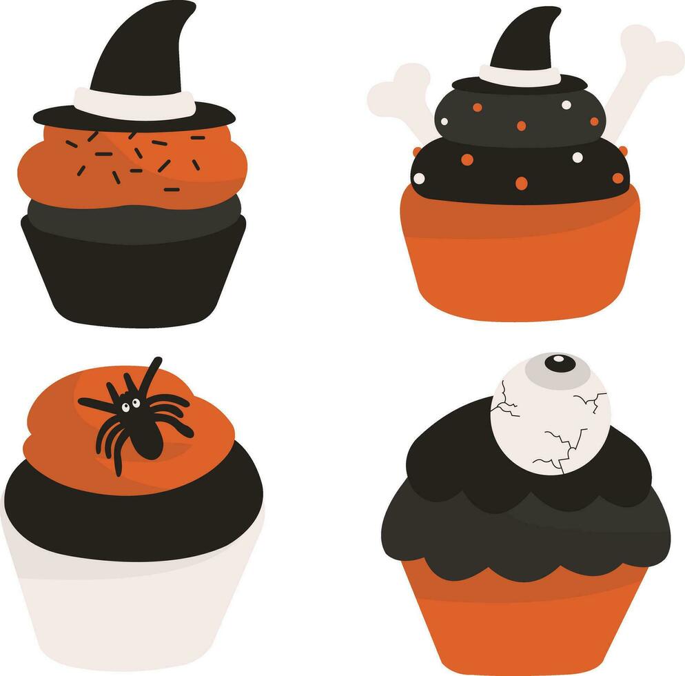 reeks van verschillend halloween koekje. met tekenfilm ontwerp vector