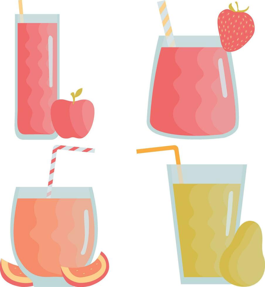 verzameling van fruit sap smoothie. met naadloos tekenfilm ontwerp. geïsoleerd vector icoon.