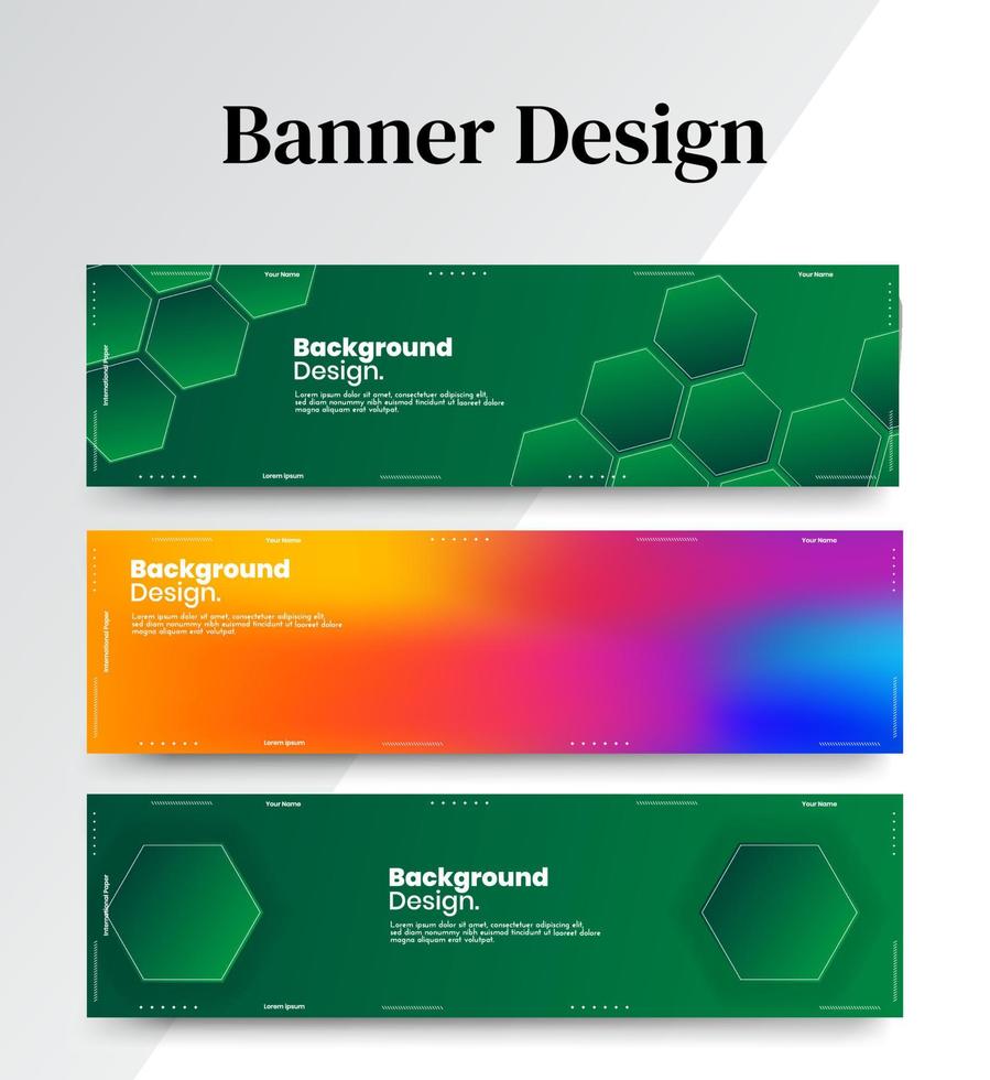 set van abstracte banner ontwerp websjablonen, horizontale header webbanner. moderne abstracte cover header achtergrond voor website ontwerp, social media cover reclamebanner, flyer, uitnodigingskaart vector