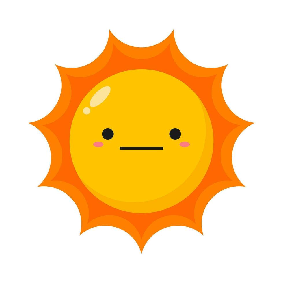 vlak illustratie van schattig zon tekenfilm Aan geïsoleerd achtergrond vector