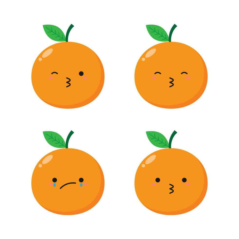 vlak illustratie van schattig oranje fruit tekenfilm Aan geïsoleerd achtergrond vector