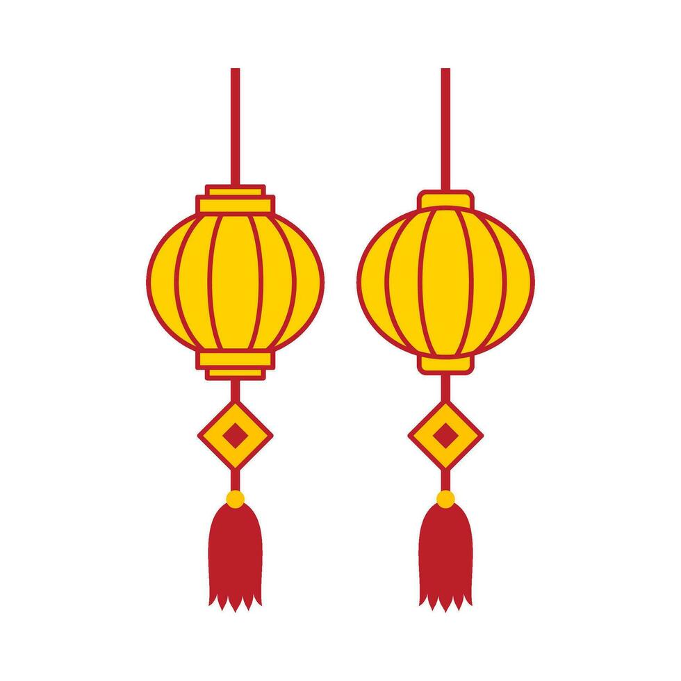 vlak illustratie van Chinese nieuw jaar ornament Aan geïsoleerd achtergrond vector