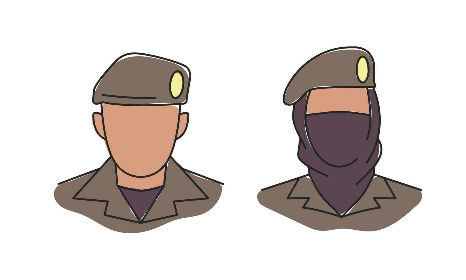 Arabisch soldeer avatar. politieagent, Politie vrouw icoon. saudi officier. vector