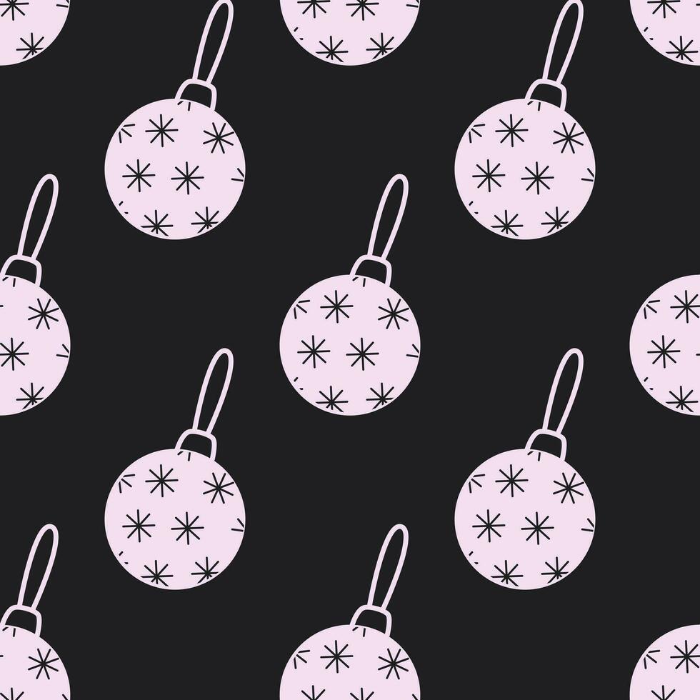 naadloos patroon met kerstballen vector