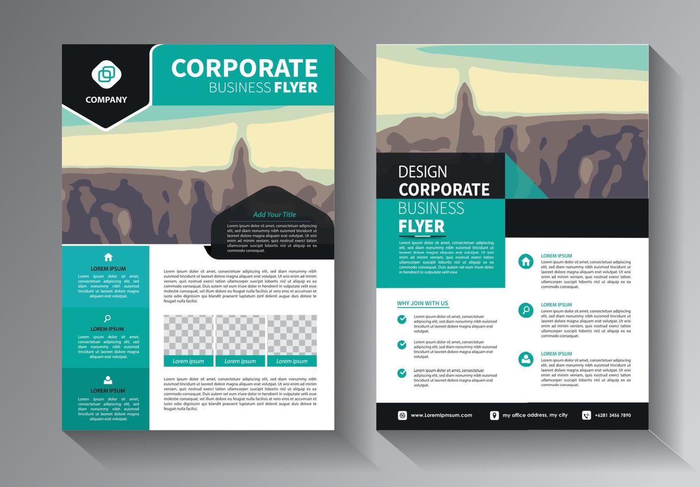 flyersjabloon voor jaarverslag met modern concept vector