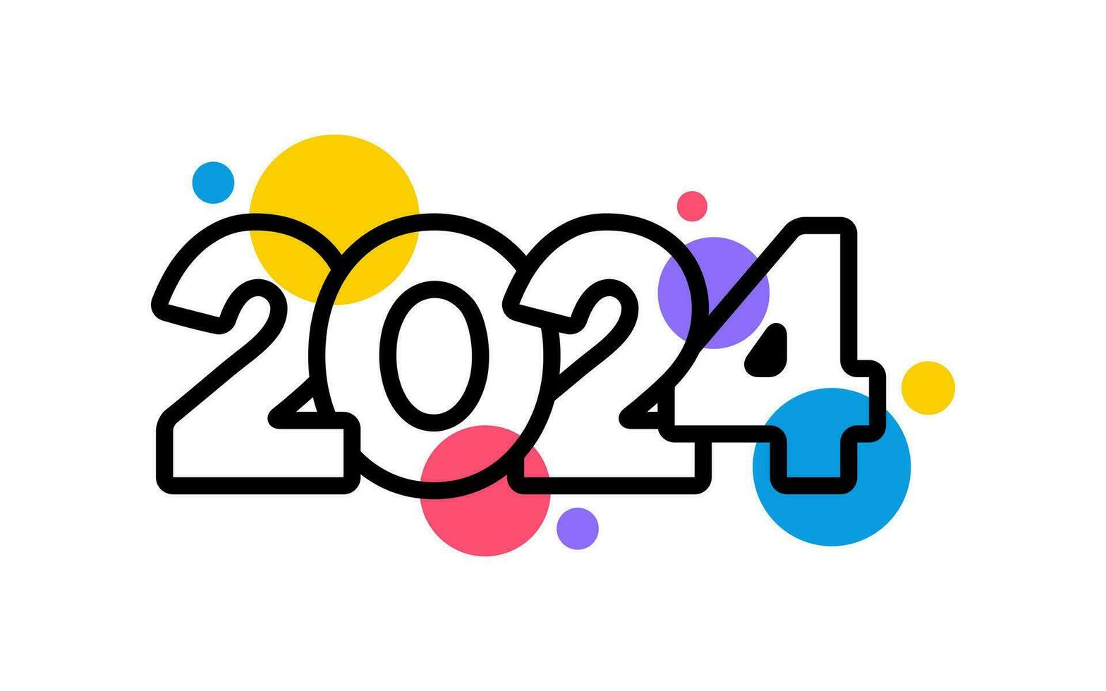 modern vector grafisch van 2024 logo gelukkig nieuw jaar, tekst 2024 sjabloon vector bewerkbare en aanpasbaar eps 10
