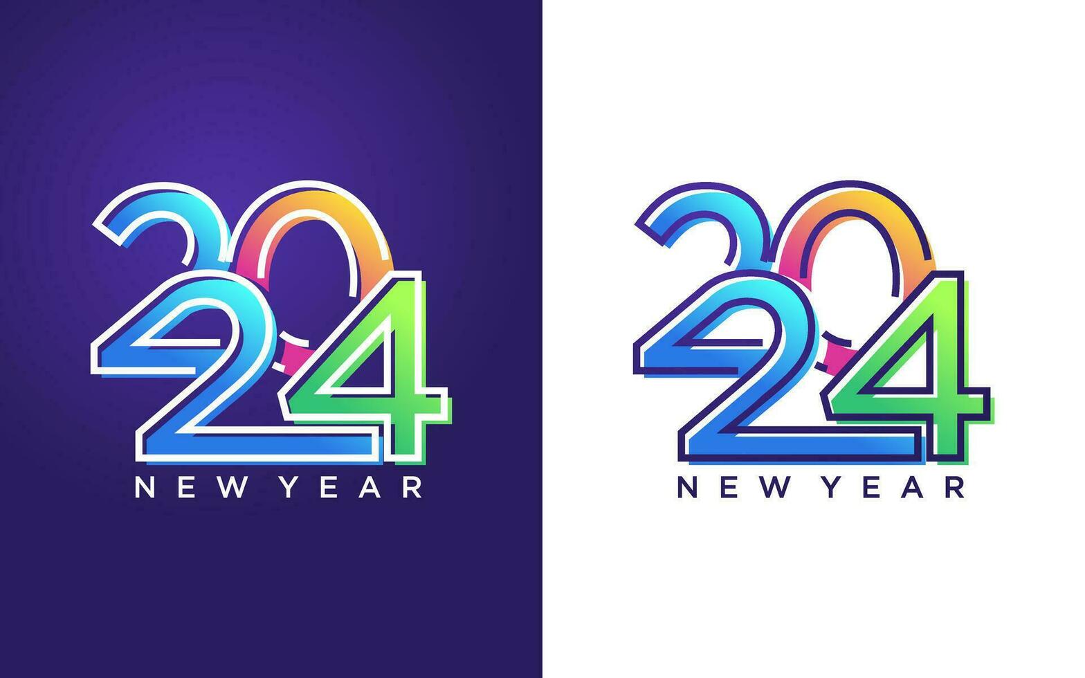 modern vector grafisch van 2024 logo gelukkig nieuw jaar, tekst 2024 sjabloon vector bewerkbare en aanpasbaar eps 10