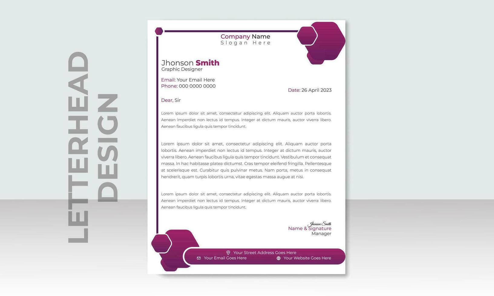 zakelijke modern briefhoofd ontwerp sjabloon, creatief modern brief hoofd ontwerp sjabloon voor uw project. vector