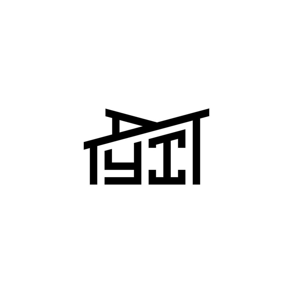 yi eerste brief in echt landgoed logo concept vector