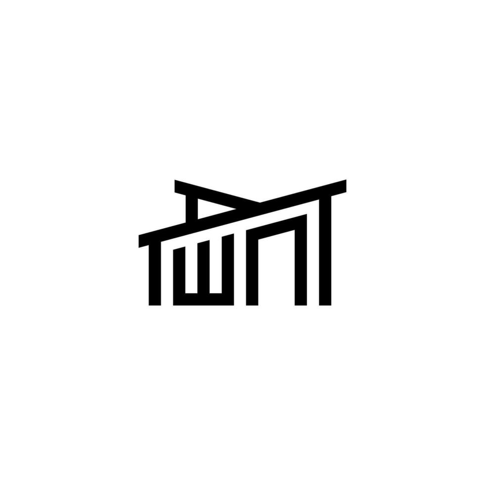 wn eerste brief in echt landgoed logo concept vector