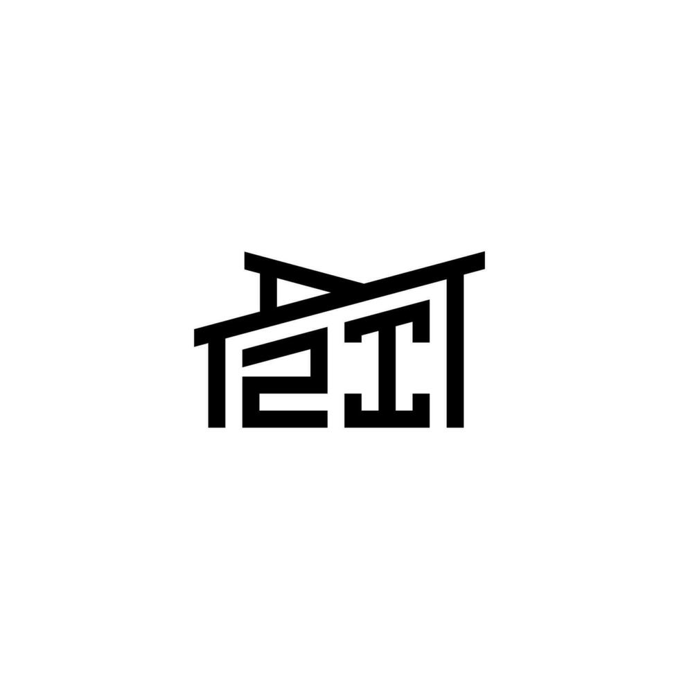 zi eerste brief in echt landgoed logo concept vector