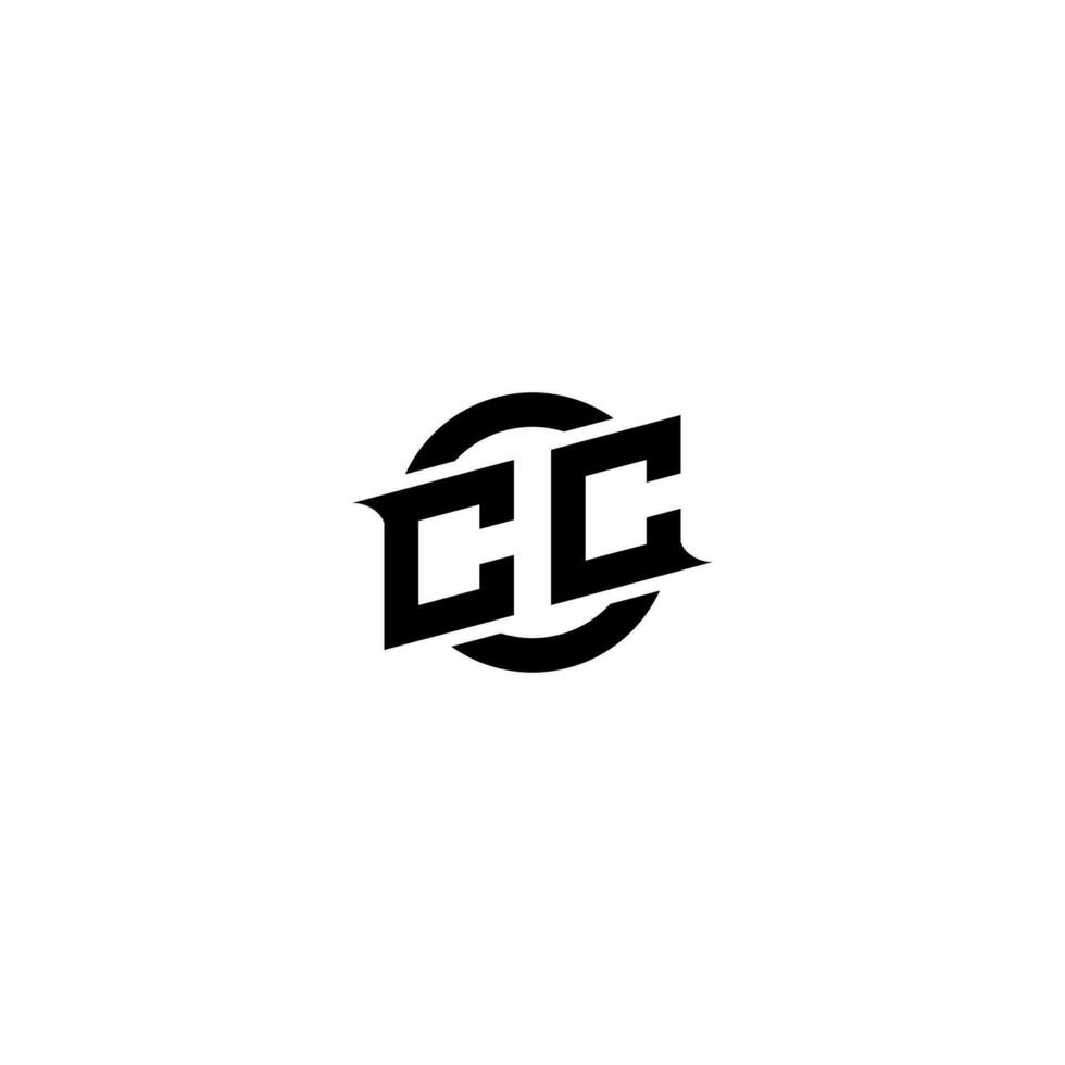 cc premie esport logo ontwerp initialen vector