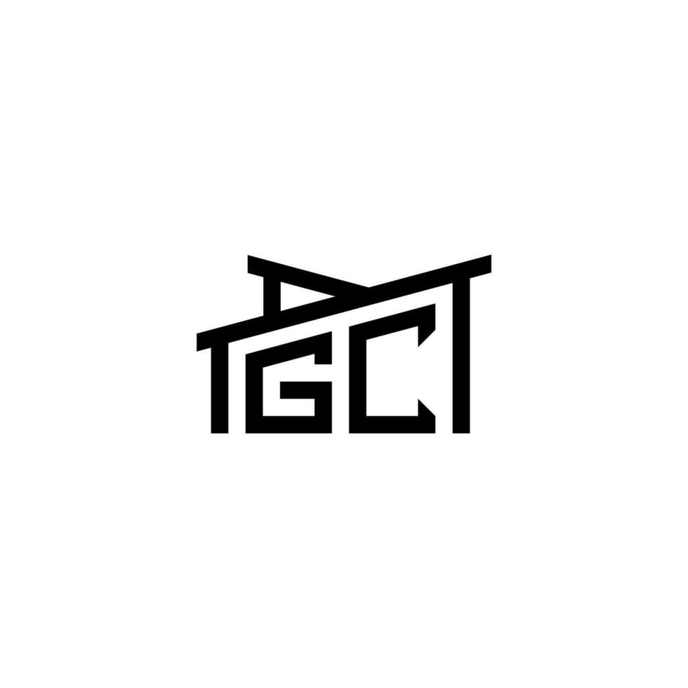 gc eerste brief in echt landgoed logo concept vector