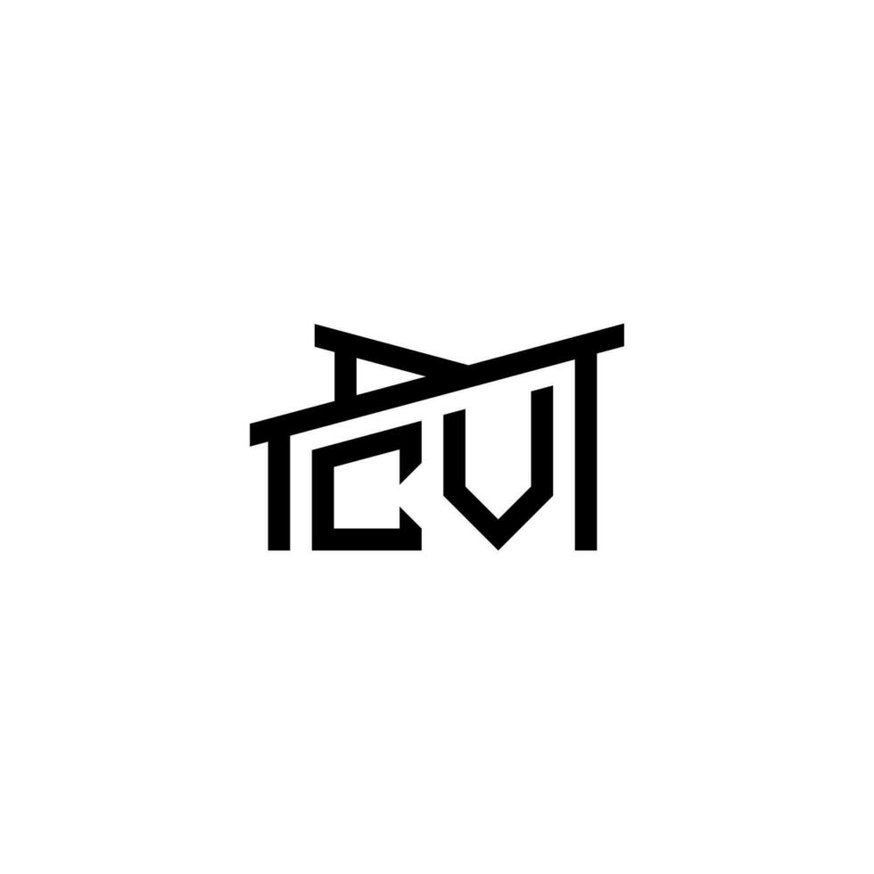 CV eerste brief in echt landgoed logo concept vector