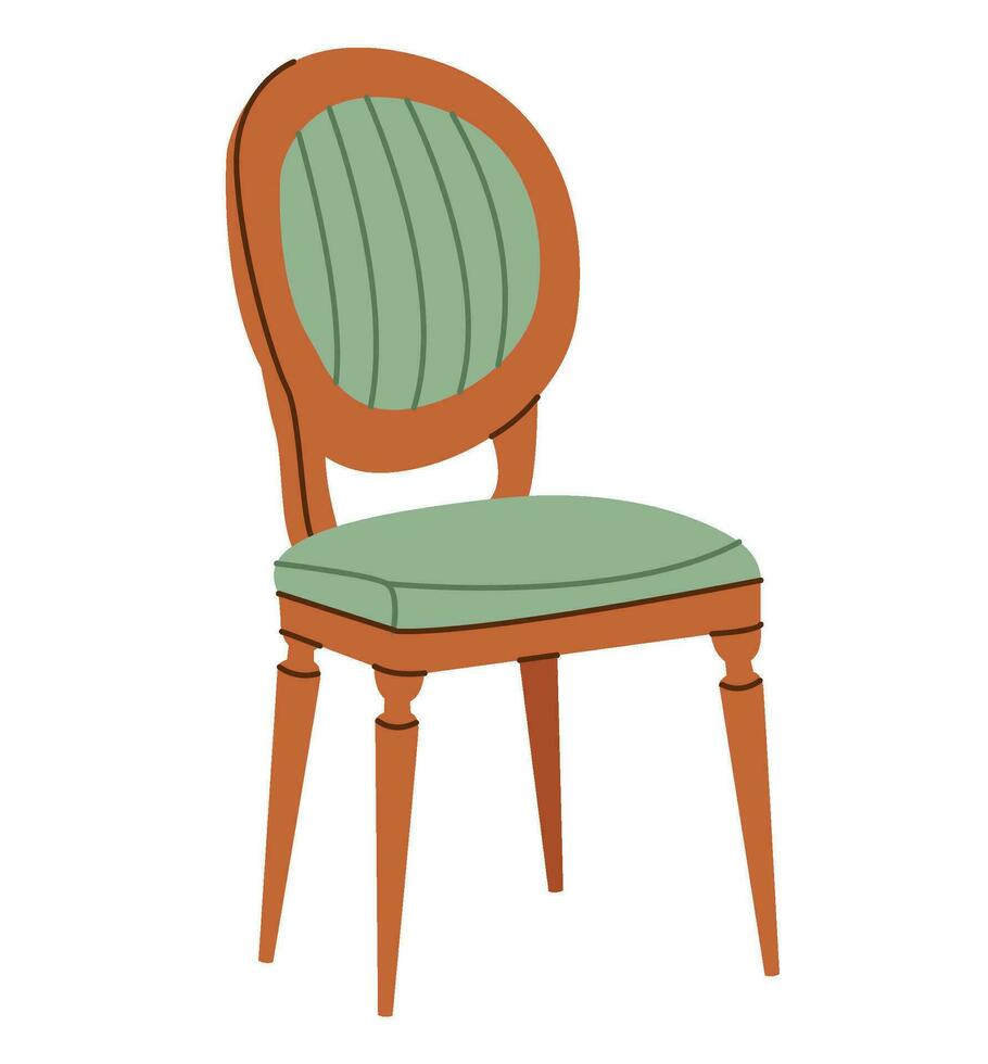 klassiek elegant stoel geïsoleerd Aan een wit achtergrond. vlak vector illustratie.