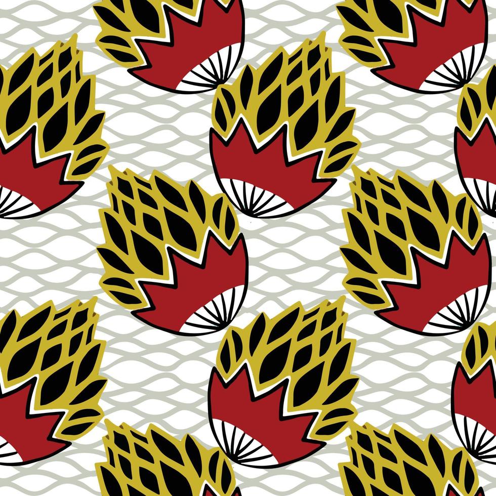 Afrikaans patroon, naadloos vectorpatroon voor traditionele kanga-kleding vector