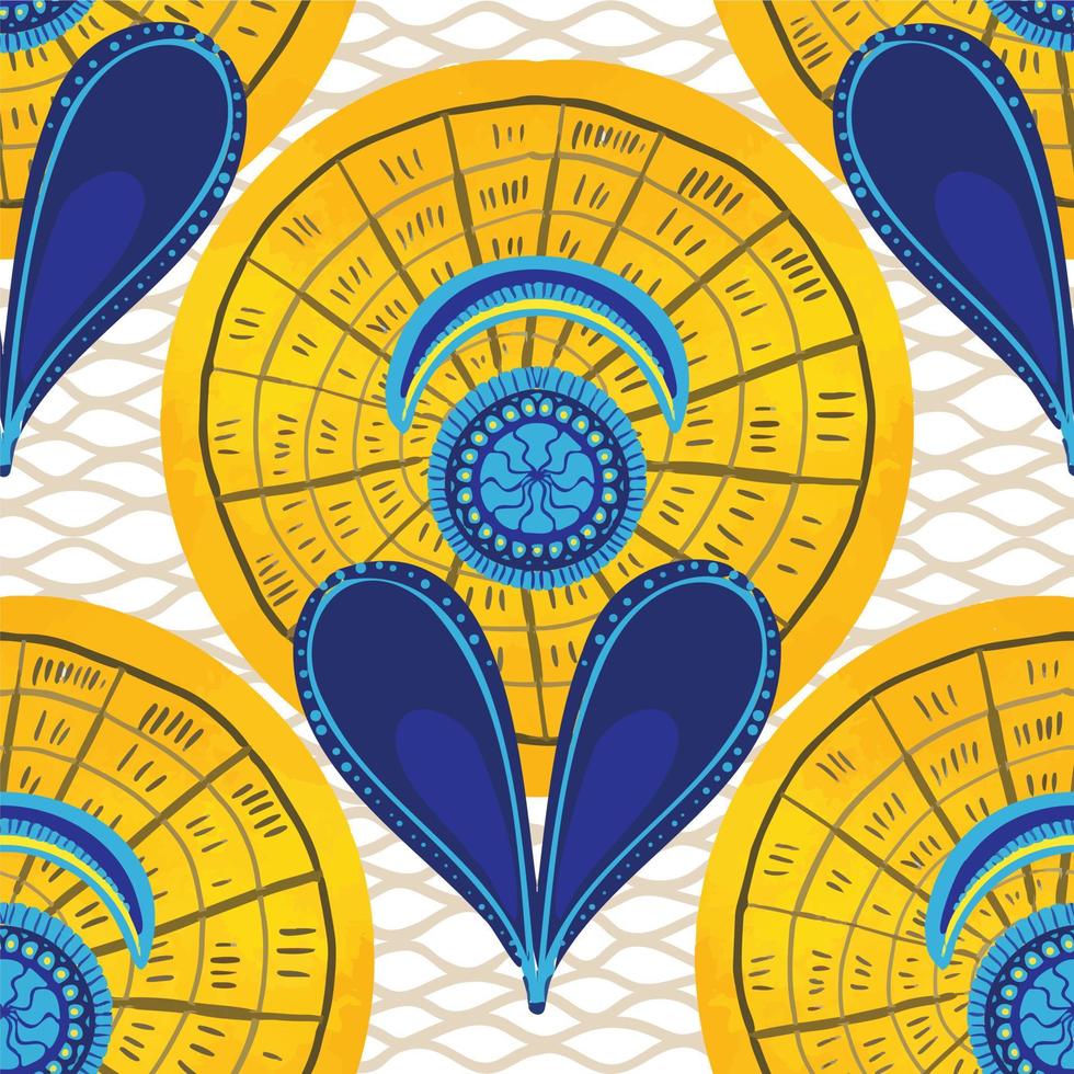 Afrikaans patroon, naadloos vectorpatroon voor traditionele kanga-kleding vector