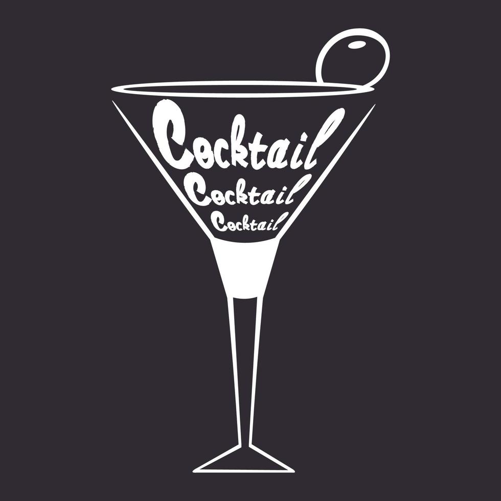 logo woord cocktail gestileerd als trendy drankjes - vector