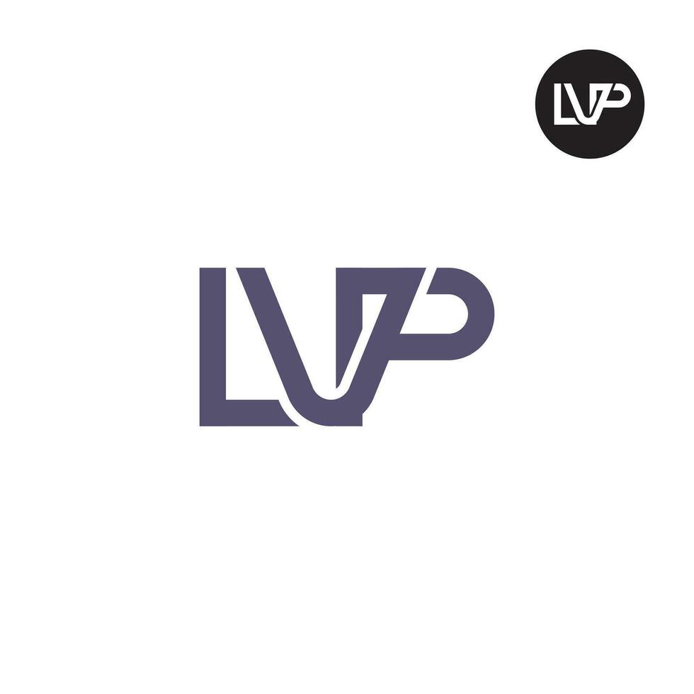 brief lvp monogram logo ontwerp vector